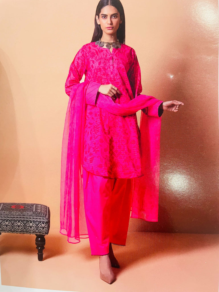 Khaadi 3Pc Suit - AME22202-PINK-3PC