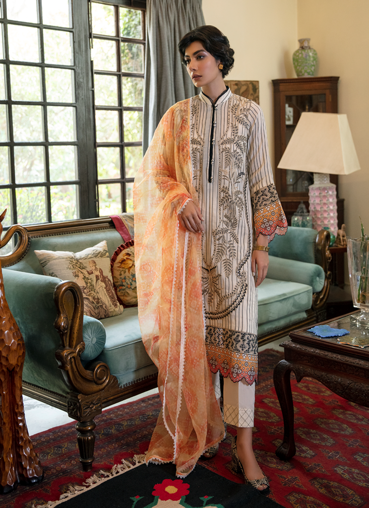 Qalamkar Qline Lawn Collection 2021 – BL-04 Zara