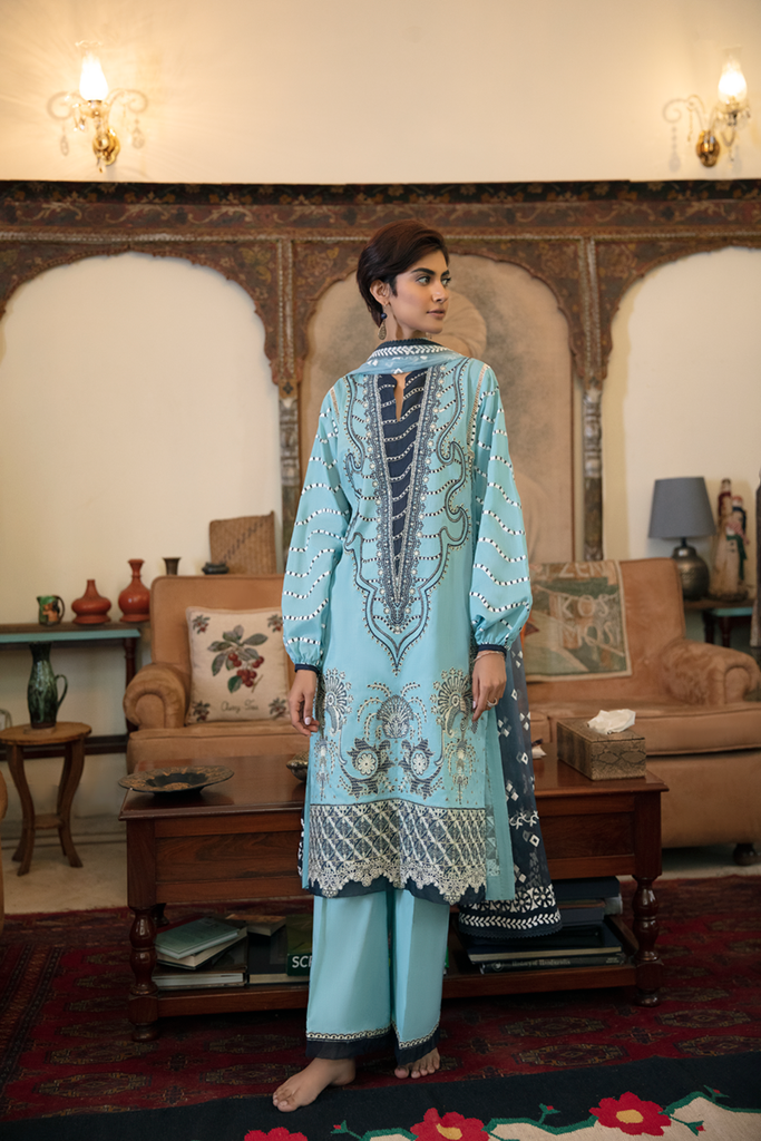 Qalamkar Qline Lawn Collection 2021 – BL-07 Tabassum