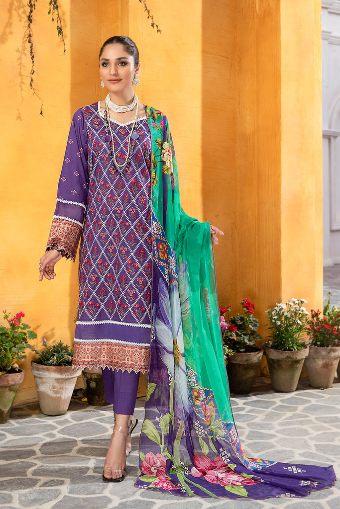 Jahanara Summer Lawn Collection – J16-09 Indigo