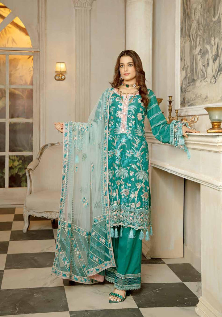 Janique Embroidered Luxury Lawn Collection – Pearl Gardenia