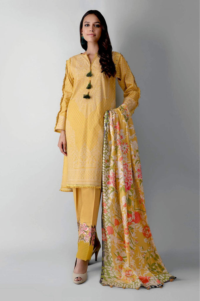 Khaadi Embroidered 3 Piece · Full Suit – B21258 Yellow