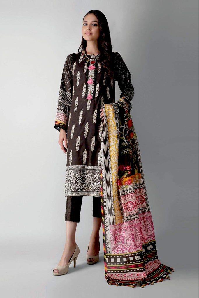 Khaadi Embroidered 3 Piece · Full Suit – B21263 Brown