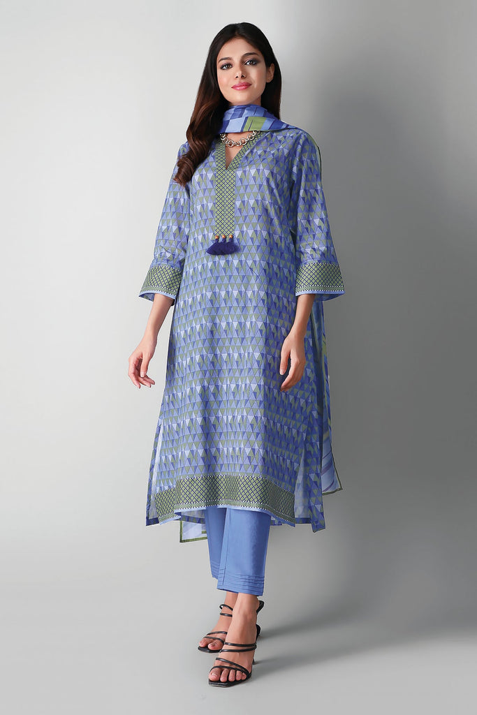 Khaadi Printed 2 Piece Suit · Kameez Dupatta – L21313 Purple