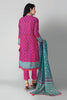 Khaadi Printed 3 Piece Suit · Full Suit – A21334B-Pink