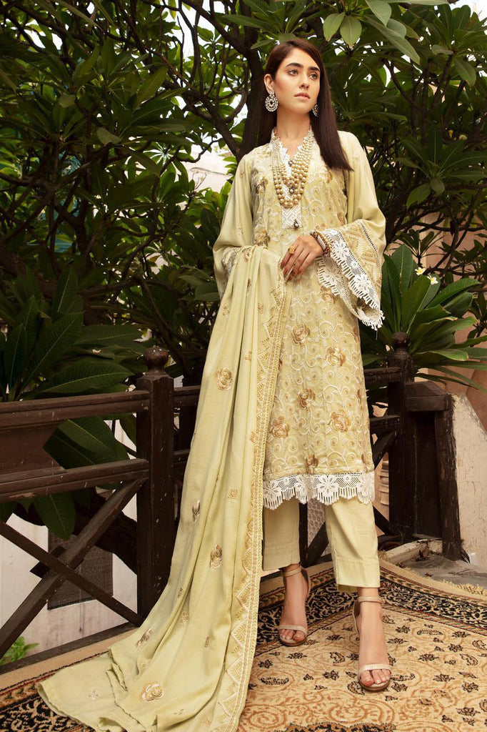 Khoobseerat by Shaista - Peach Embroidery Winter Collection (with Wool Shawl) – DN-279