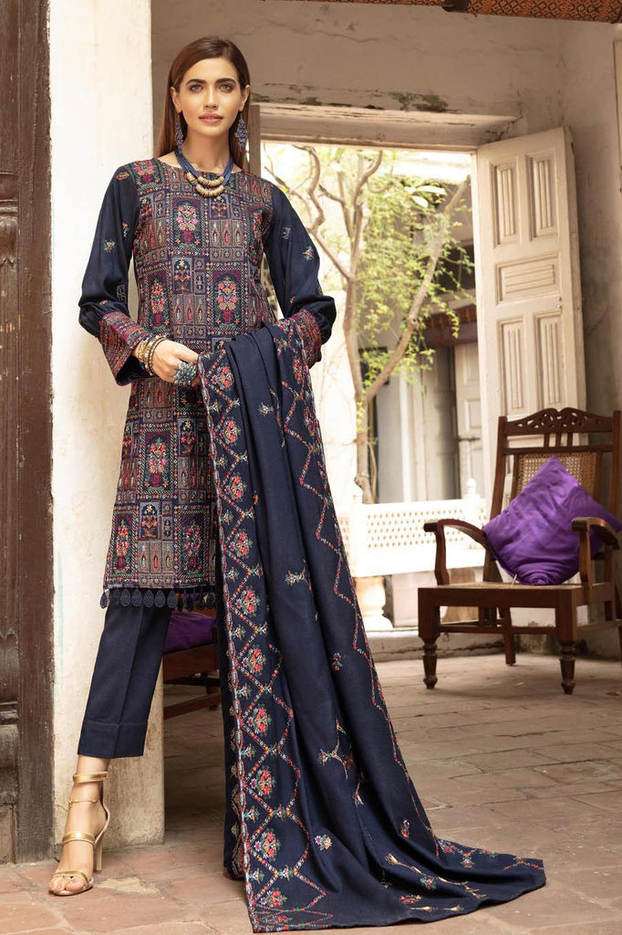 Khoobseerat by Shaista - Peach Embroidery Winter Collection (with Wool Shawl) – DN-272