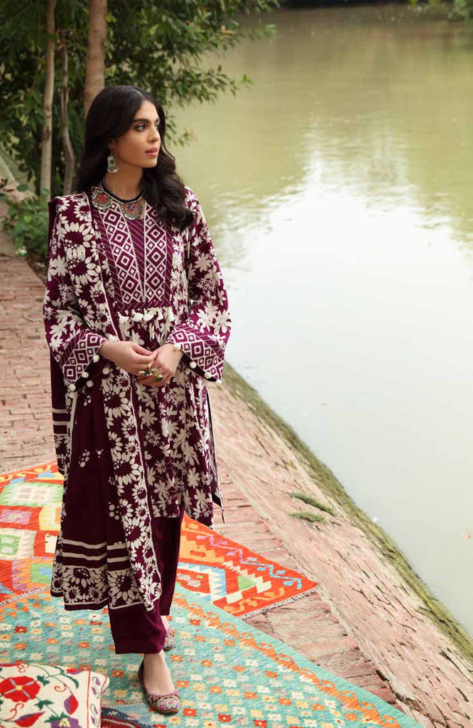 Gul Ahmed Winter Collection 2021 · 3 PC Twill Linen Suit with Twill Linen Dupatta – LT-12016A