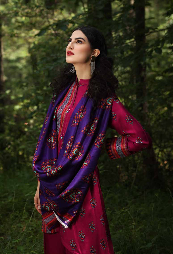 Gul Ahmed Winter Collection 2021 · 3 PC Twill Linen Suit with Twill Linen Dupatta – LT-12018B