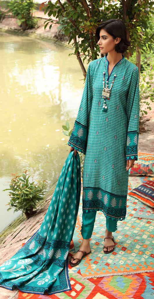 Gul Ahmed Winter Collection 2021 · 3 PC Twill Linen Suit with Twill Linen Dupatta – LT-12024A