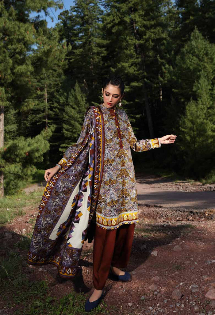Gul Ahmed Winter Collection 2021 · 3 PC Twill Linen Suit with Twill Linen Dupatta – LT-12026A