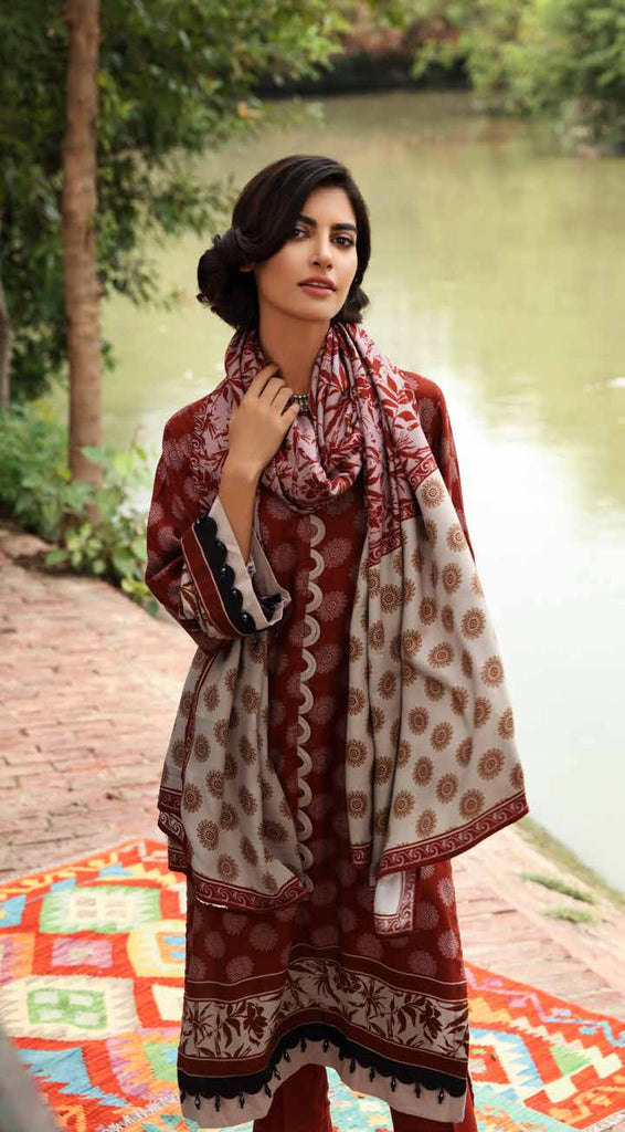 Gul Ahmed Winter Collection 2021 · 3 PC Twill Linen Suit with Twill Linen Dupatta – LT-12028A