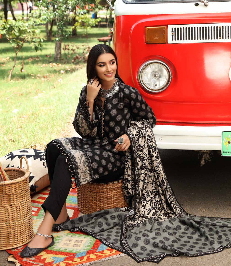 Gul Ahmed Winter Collection 2021 · 3 PC Twill Linen Suit with Twill Linen Dupatta – LT-12028B