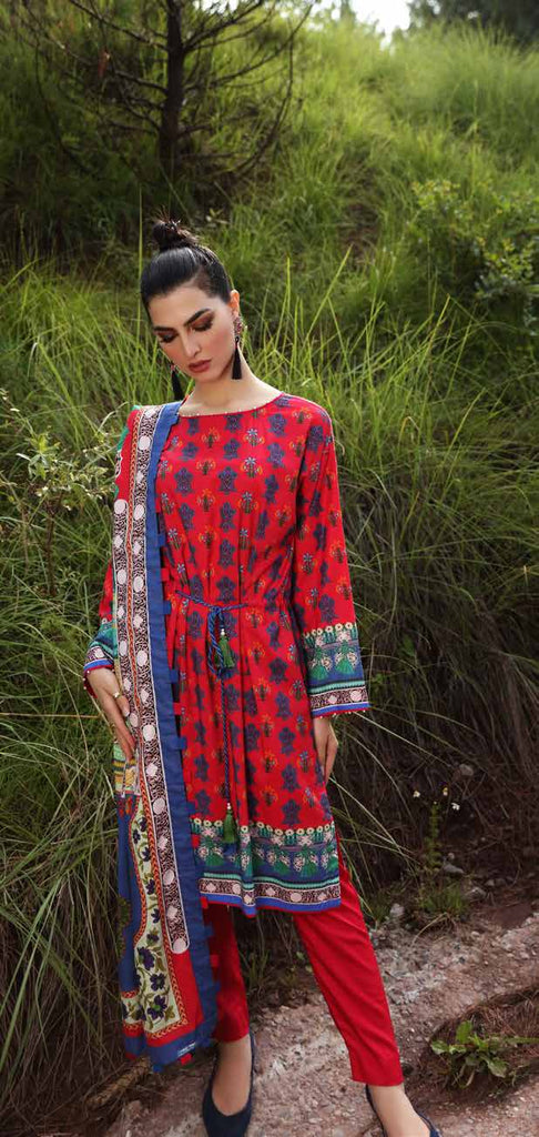 Gul Ahmed Winter Collection 2021 · 3 PC Cotton Linen Suit with Cotton Linen Dupatta – LT-12032A