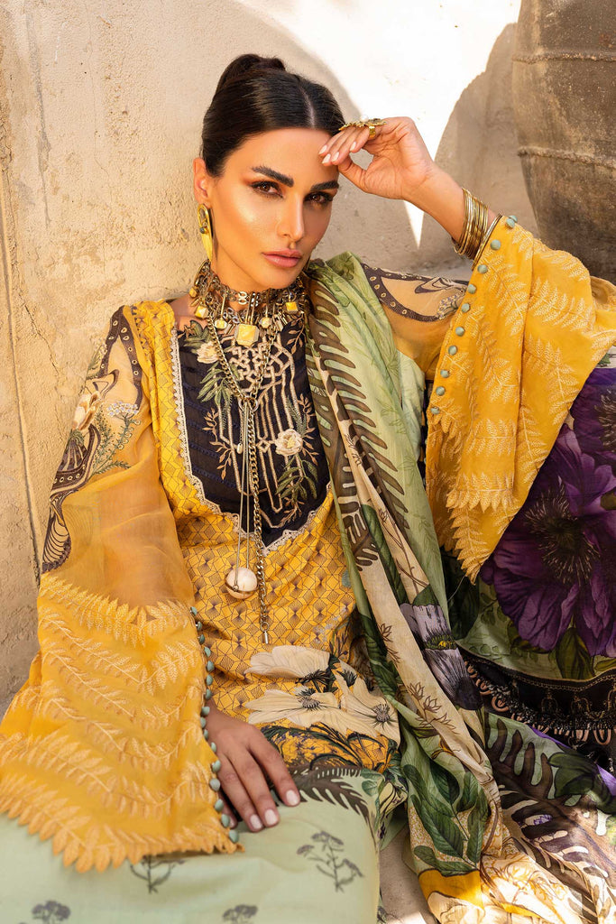 Shiza Hassan Embroidered Lawn Suits Unstitched 3 Piece SH21LL 10-B LIYANA - Luxury Collection