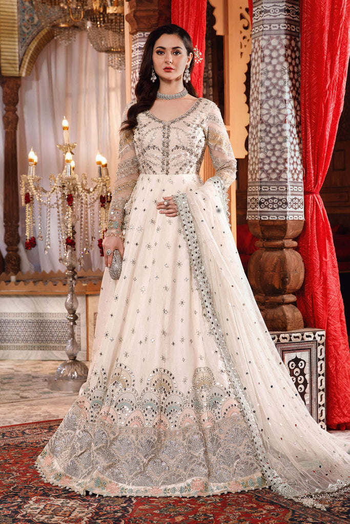 MARIA.B MBroidered Wedding Edition – Pearl White and Peachy Silver (BD-2502)