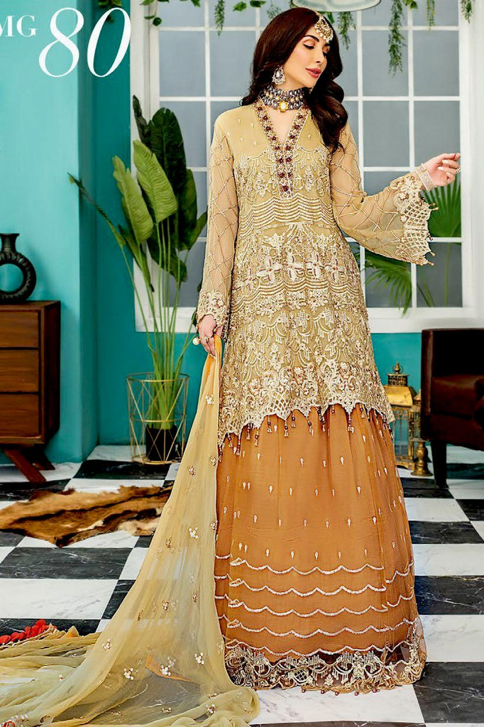 Maryam's Gold Luxury Embroidered Chiffon Collection Vol 7 – MG-80