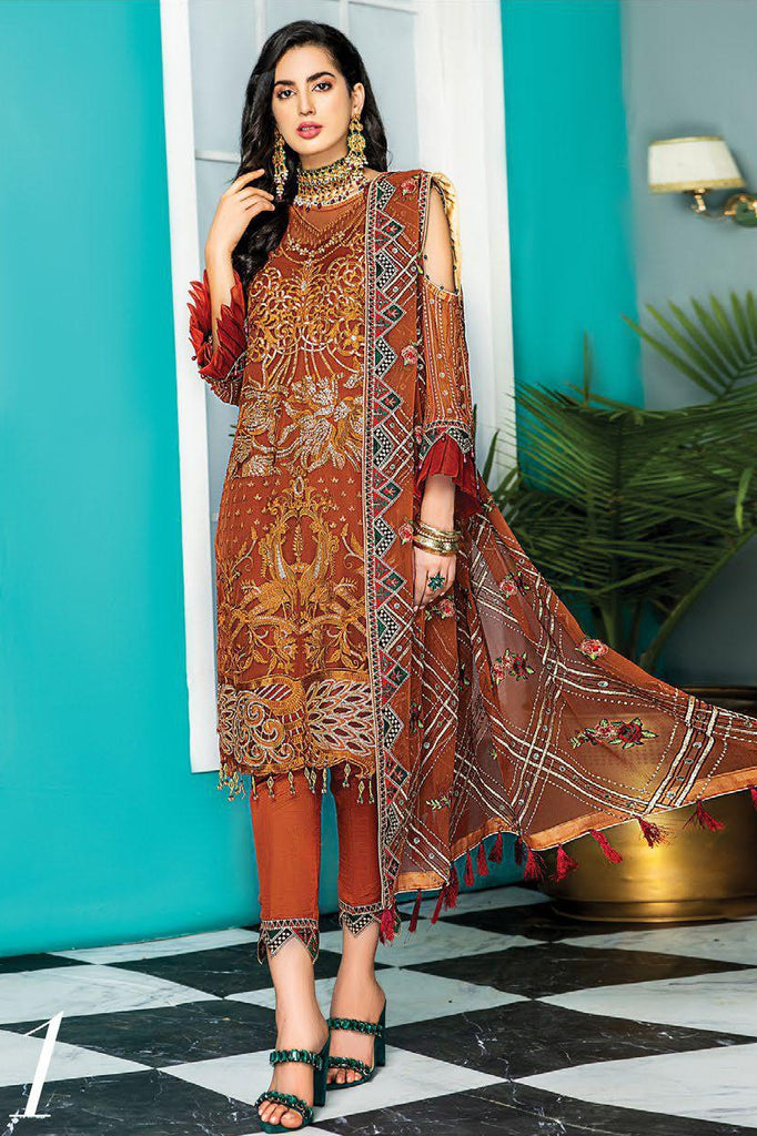 Maryam's Gold Luxury Embroidered Chiffon Collection Vol 7 – MG-81
