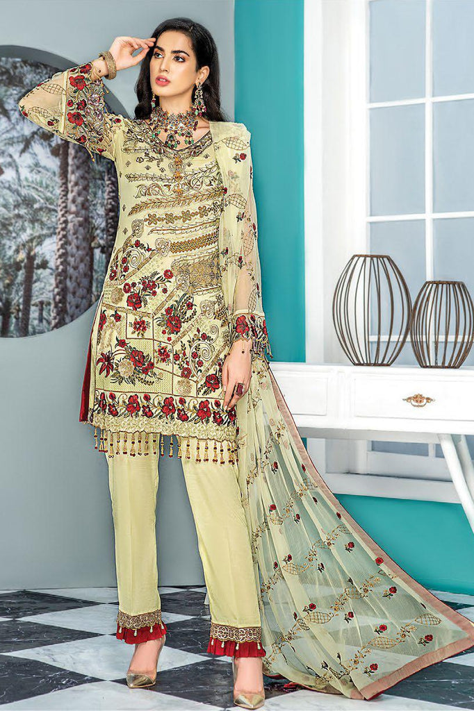 Maryam's Gold Luxury Embroidered Chiffon Collection Vol 7 – MG-82