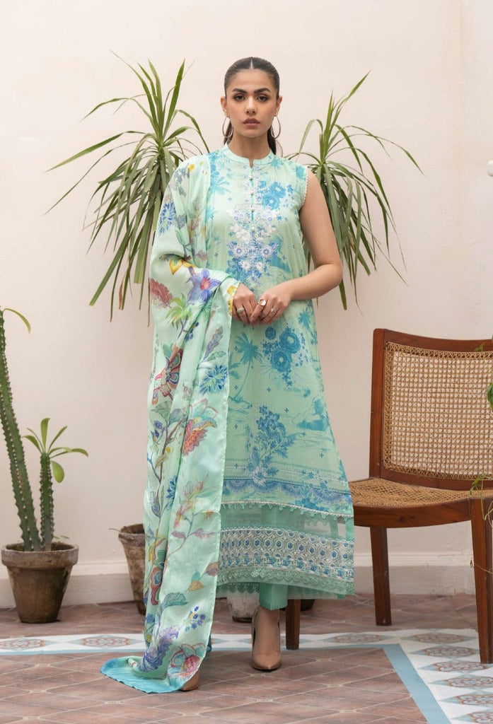 Morja Embroidered Lawn with Silk Dupatta by GullJee – Design-10