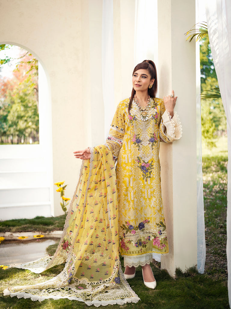 Maryam Hussain Luxury Lawn Collection 2022 – Lemon Garden