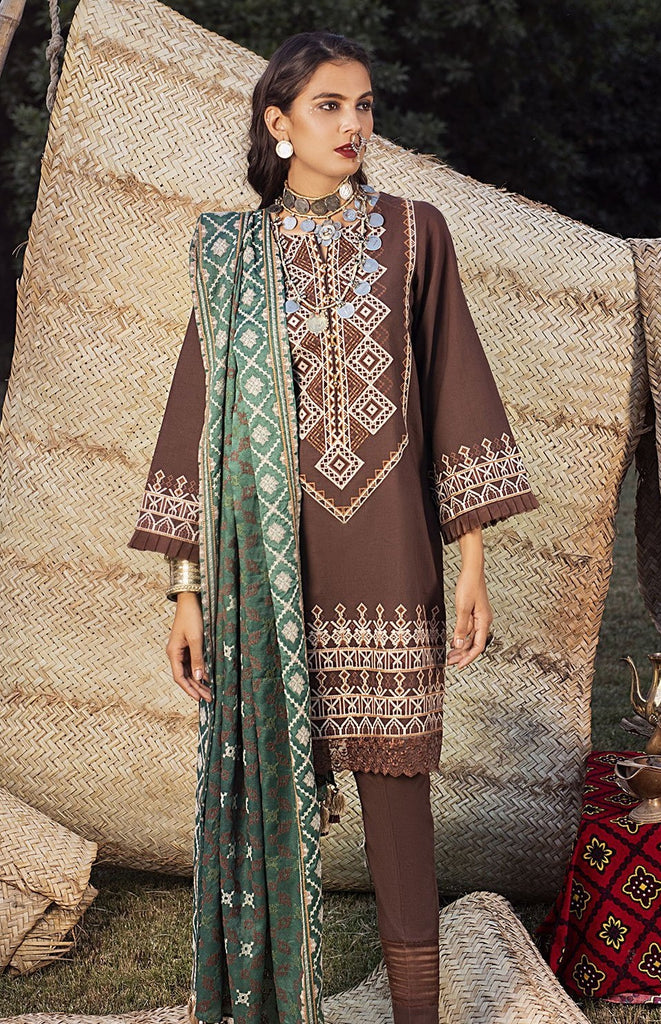 Maya by Nureh Embroidered Khaddar Winter Collection (with Shawl) – MEHAR NW 03