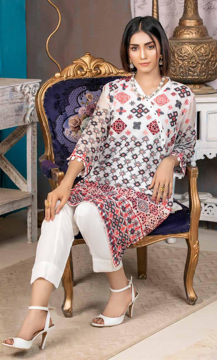 Levander Color Chiffon Crepe Printed Unstitched Suit Material