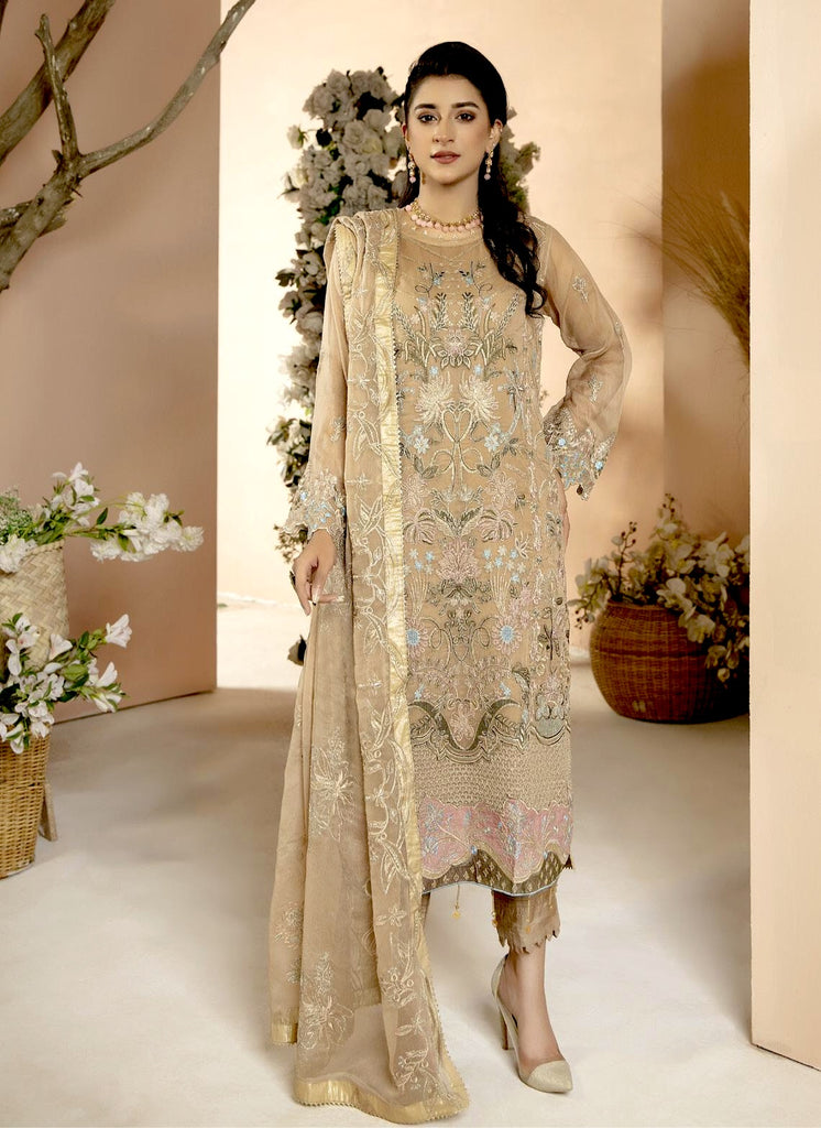 Mirha Embroidered Chiffon Collection – D-86