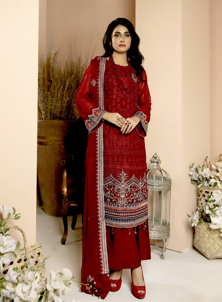 Mirha Embroidered Chiffon Collection – D-85