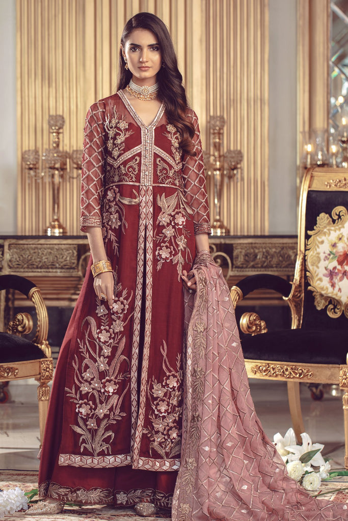 Serene Premium Beaux Rêves Embroidered Chiffon Collection 2020 – S-1003 Currant Fantasy