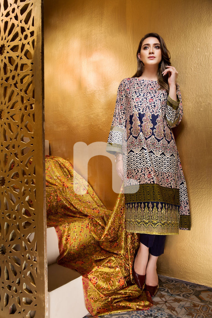 Nishat Linen Silk Chiffon Collection – Design 41701091
