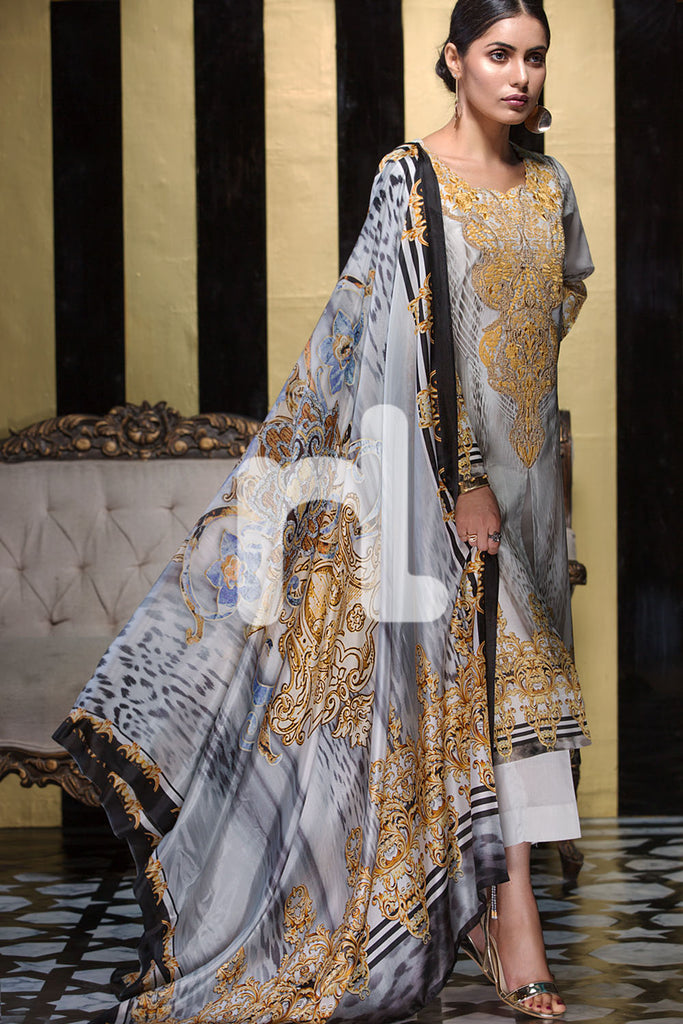 Nishat Linen Silk Chiffon Collection – Design 41700319