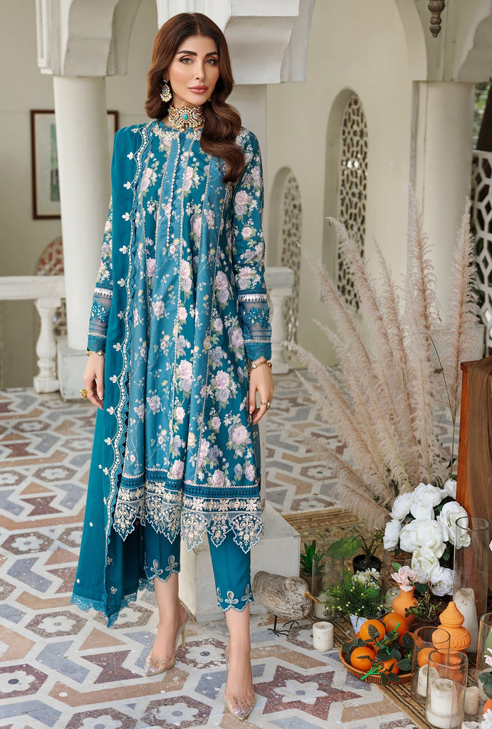 Noor by Saadia Asad Embroidered Prints Woolen Shawl Collection – D5-A-AROMA