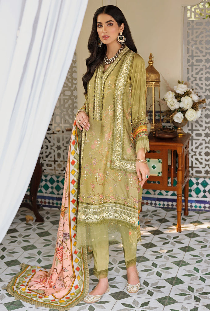 Noor by Saadia Asad Embroidered Prints Woolen Shawl Collection – D7-B-LAUREL