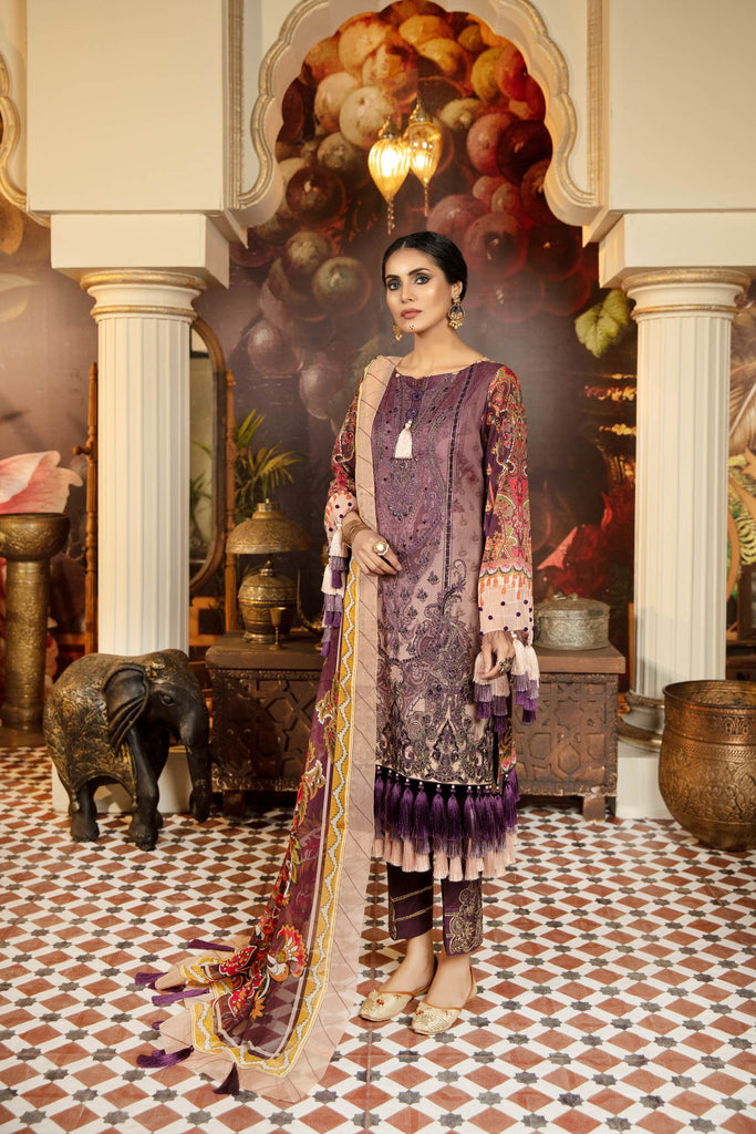 Adan's Libas Exclusive Lawn Collection 2021 – Purple Heart