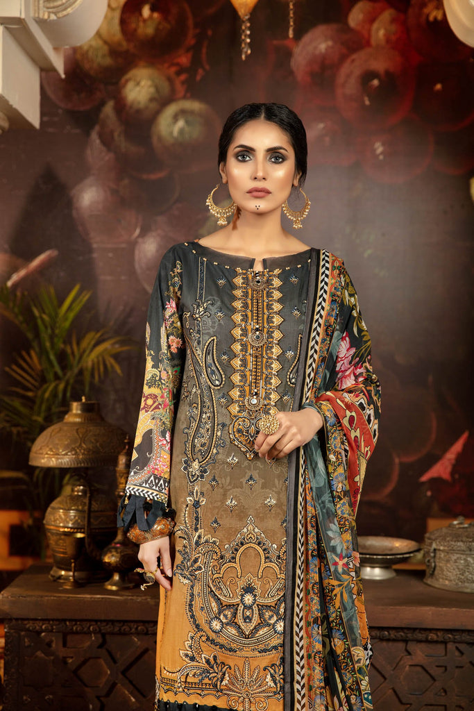 Adan's Libas Exclusive Lawn Collection 2021 Graphite Gleam YourLibaas