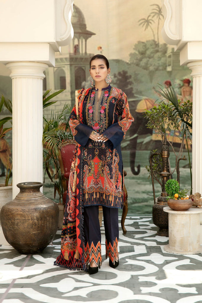 Adan's Libas Saqafat Lawn Collection '21 – Night Tulip