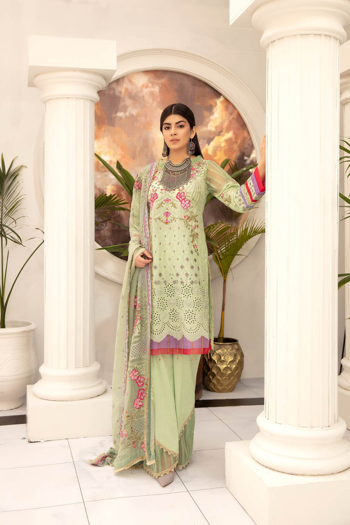 Adan's Libas Schfffli Embroidered Lawn Collection 2021 – Mint