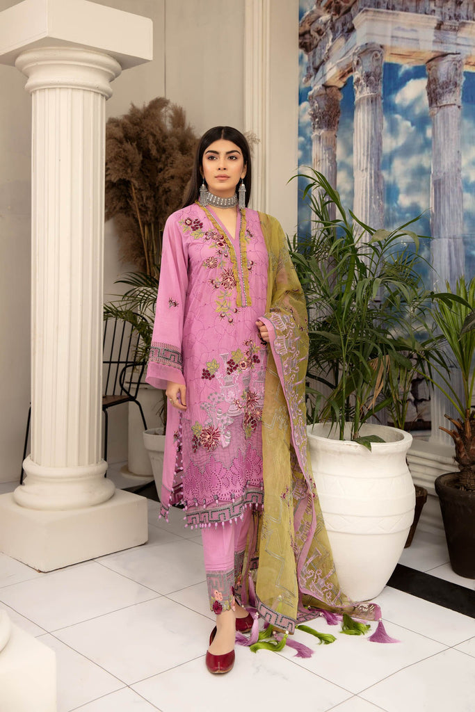 Adan's Libas Schfffli Embroidered Lawn Collection 2021 – Chartreuse