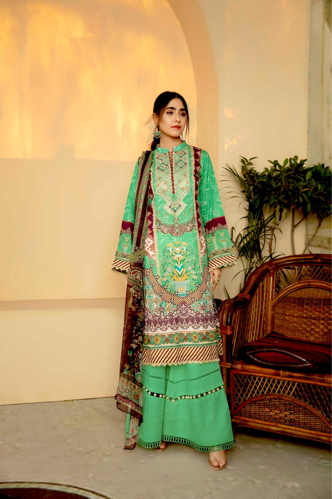Ayesha Lawn Collection by Zebaish – Smooth Green