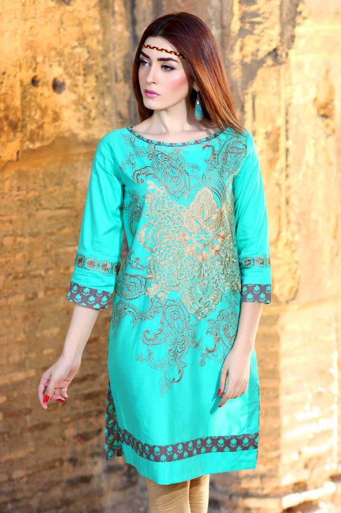 Charizma Embroidered Plush Kurtis Vol 2 – PK-73 - YourLibaas
 - 1
