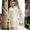 Gul Ahmed Summer 2017 - Off White 3 PC Premium Embroidered Chiffon Dress PM-159