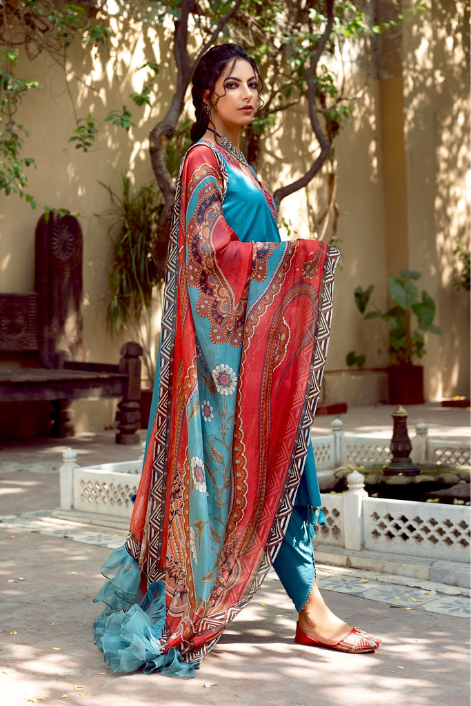 Kinaar by Shiza Hassan Embroidered Lawn Suits Unstitched 3 Piece SH23K SHZ-01 Marjaan - Summer Collection