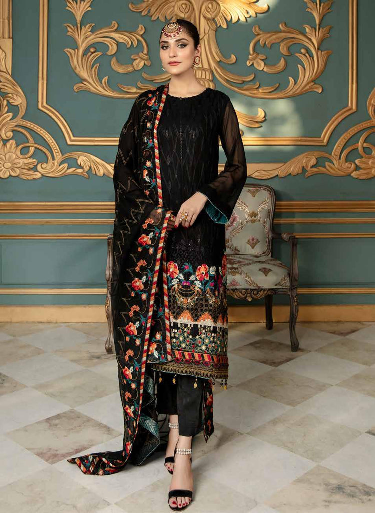 Poshak Mirha Embroidered Chiffon Collection – D-117