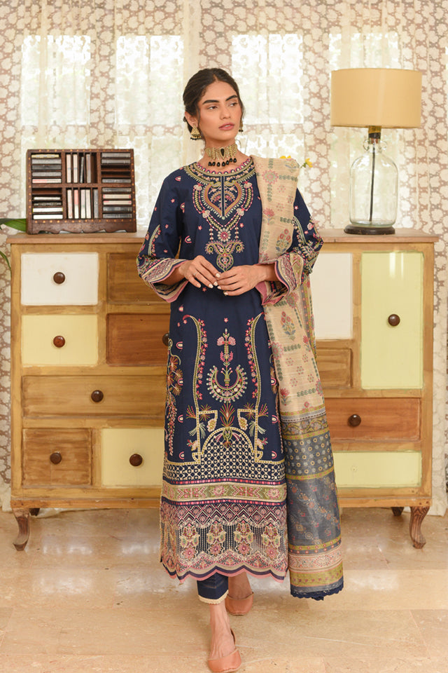Qalamkar Qline Linen Collection – VL-11 ZOYA