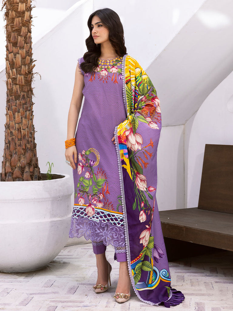 Roheenaz Leya Lawn Collection 2024 – Flamingo Fancy