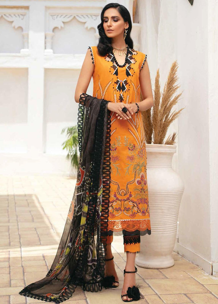 Roheenaz by Mushq Lawn Collection – RNZ-02-A Gold Finch