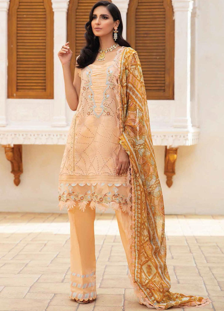 Roheenaz by Mushq Lawn Collection – RNZ-08-A Peach Peony
