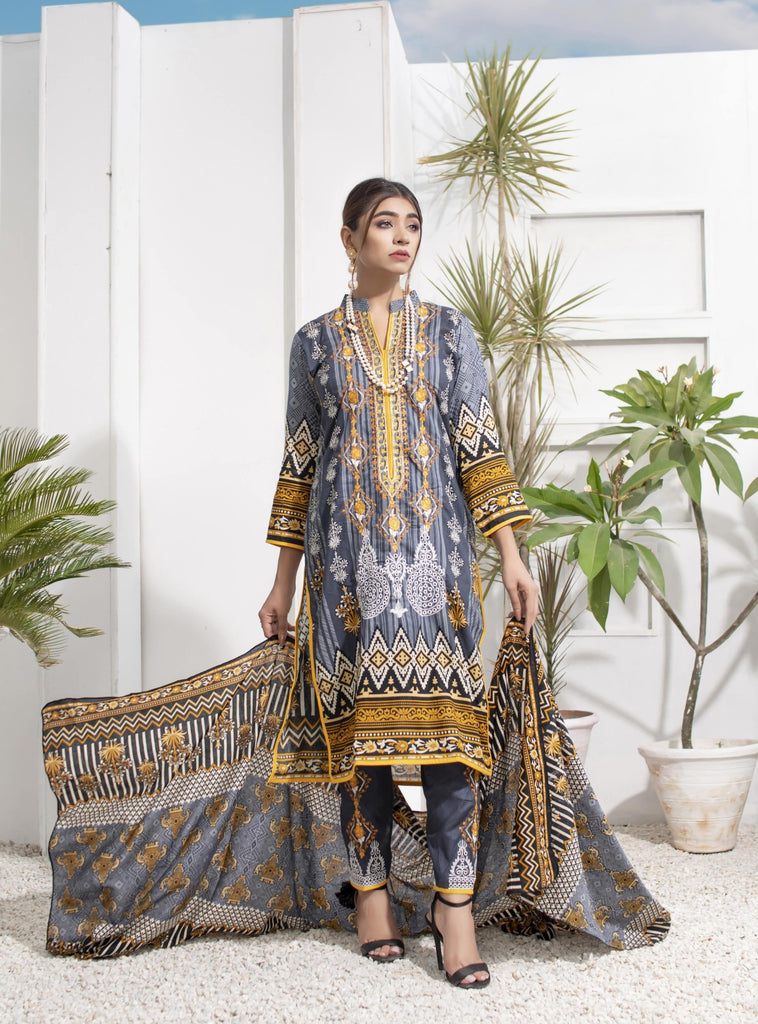 Rubab Embroidered Summer Lawn Collection – 3B