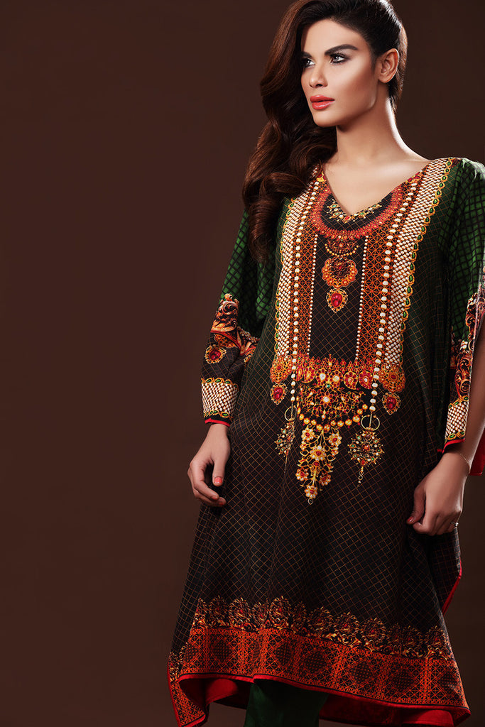 Gul Ahmed Lamis Digital Silk Tunic SDGS-01 - YourLibaas
 - 1
